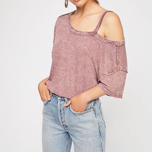Free People Cut Out Cold Shoulder Tee